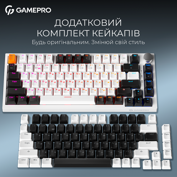 Бездротова механічна клавіатура GamePro Asgard Valhalla (MK160W Pro) 75% QLAB orange switches (MK160W Pro) - купити в Україні за низькою ціною в інтернет-магазині "Rincom"