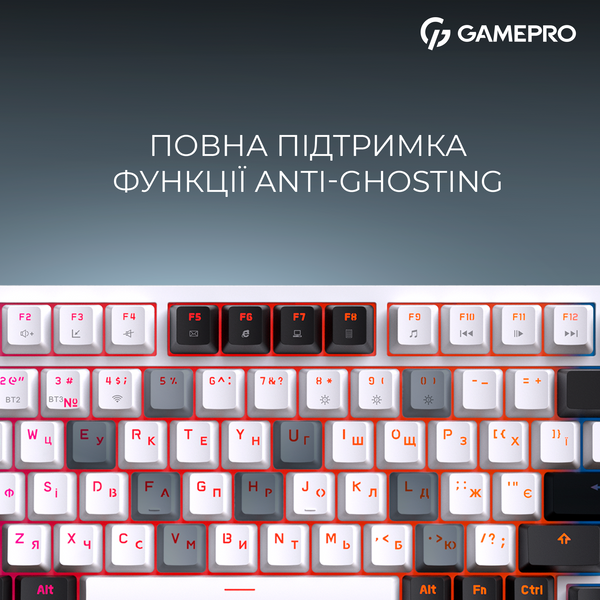 Бездротова механічна клавіатура GamePro Asgard Valhalla (MK160W Pro) 75% QLAB orange switches (MK160W Pro) - купити в Україні за низькою ціною в інтернет-магазині "Rincom"