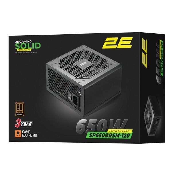 Блок живлення 2E GAMING Solid Power (650W), >85%, 80+ Bronze, 120мм, 1xMB 24pin(20+4), 2xCPU 8pin(4+4), 3xMolex, 6xSATA, 4xPCIe 8pin(6+2), Semi Modular (2E-SP650BRSM-120) - купити в Україні за низькою ціною в інтернет-магазині "Rincom"