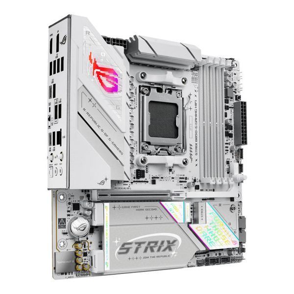 Материнcька плата ASUS ROG STRIX B850-G GAMING WIFI sAM5 B850 4xDDR5 M.2 HDMI DP WiFi BT mATX білий (90MB1M30-M0EAY0) - купити в Україні за низькою ціною в інтернет-магазині "Rincom"