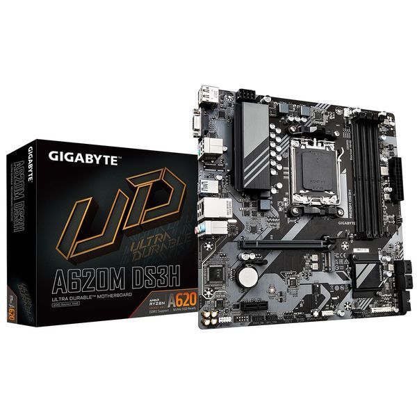 Материнська плата GIGABYTE A620M DS3H sAM5 A620 4xDDR5 M.2 HDMI DP mATX (A620M_DS3H) - купити в Україні за низькою ціною в інтернет-магазині "Rincom"