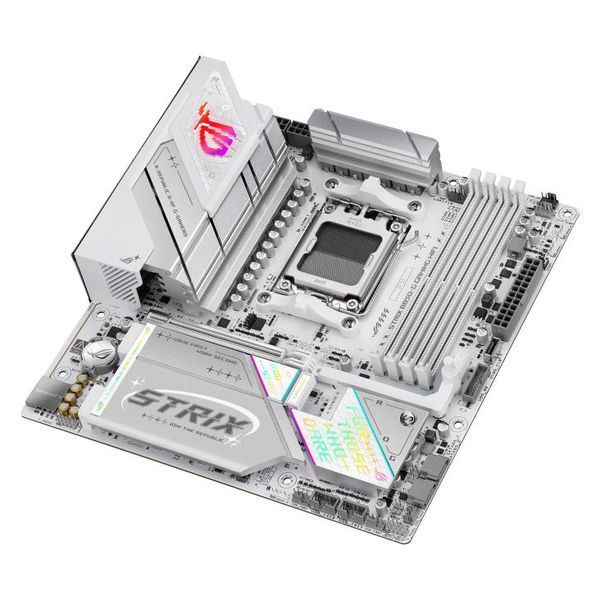 Материнcька плата ASUS ROG STRIX B850-G GAMING WIFI sAM5 B850 4xDDR5 M.2 HDMI DP WiFi BT mATX білий (90MB1M30-M0EAY0) - купити в Україні за низькою ціною в інтернет-магазині "Rincom"