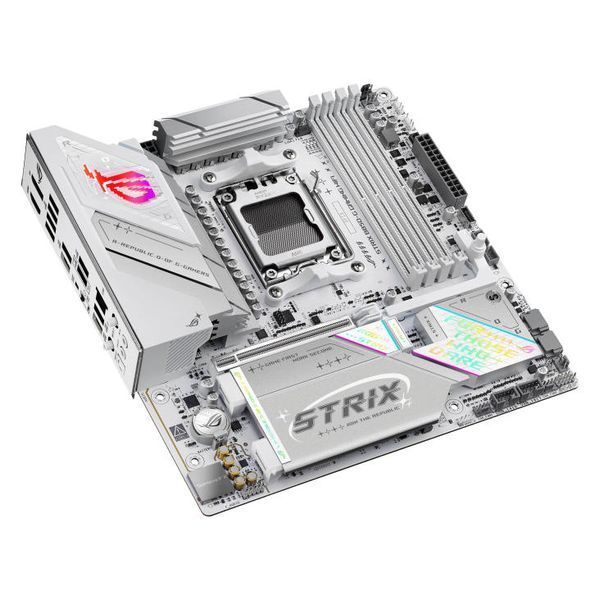 Материнcька плата ASUS ROG STRIX B850-G GAMING WIFI sAM5 B850 4xDDR5 M.2 HDMI DP WiFi BT mATX білий (90MB1M30-M0EAY0) - купити в Україні за низькою ціною в інтернет-магазині "Rincom"