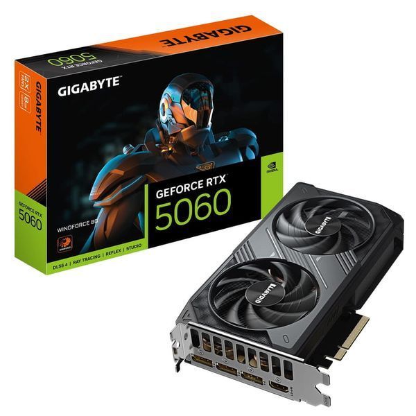 Відеокарта Gigabyte GeForce RTX 5060 WINDFORCE MAX OC 8GB GDDR7 (128bit) (2512/28000) (HDMI, 3 x DisplayPort) (GV-N5060WF2MAX OC-8GD) - купити в Україні за низькою ціною в інтернет-магазині "Rincom"