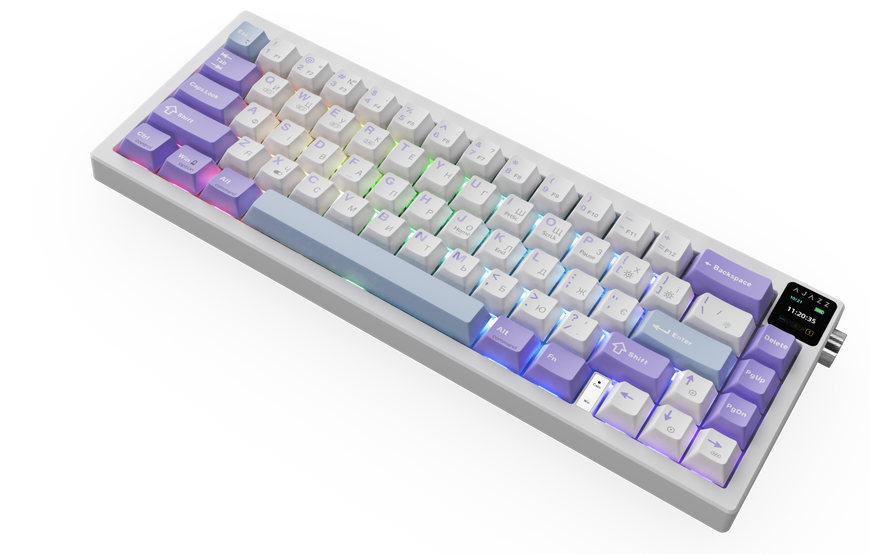Бездротова механічна клавіатура Ajazz AK650 Flying Fish Switch - Purple (AK650-FF-PWB) (AK650-FF-PWB) - купити в Україні за низькою ціною в інтернет-магазині "Rincom"