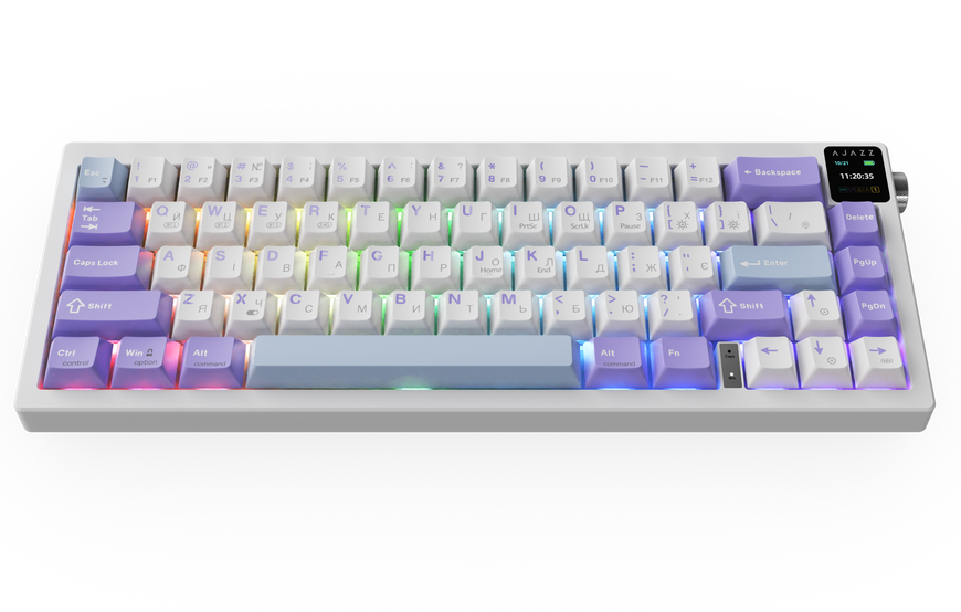 Бездротова механічна клавіатура Ajazz AK650 Flying Fish Switch - Purple (AK650-FF-PWB) (AK650-FF-PWB) - купити в Україні за низькою ціною в інтернет-магазині "Rincom"