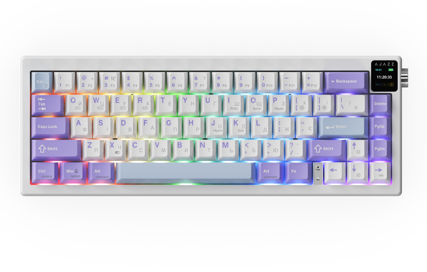 Бездротова механічна клавіатура Ajazz AK650 Flying Fish Switch - Purple (AK650-FF-PWB) (AK650-FF-PWB) - купити в Україні за низькою ціною в інтернет-магазині "Rincom"