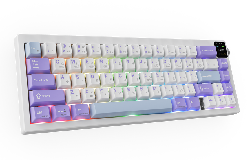 Бездротова механічна клавіатура Ajazz AK650 Flying Fish Switch - Purple (AK650-FF-PWB) (AK650-FF-PWB) - купити в Україні за низькою ціною в інтернет-магазині "Rincom"