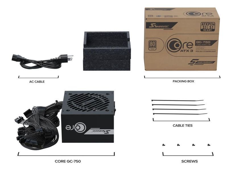 Блок живлення ATX 750W CORE GC-750 ATX31 SEASONIC (CORE GC-750 ATX31) - купити в Україні за низькою ціною в інтернет-магазині "Rincom"