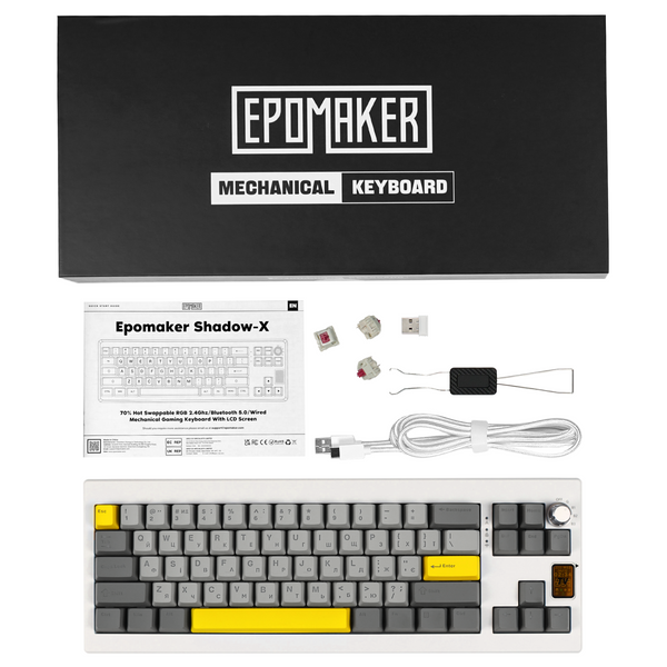 Клавіатура механічна бездротова EPOMAKER Shadow-X Mulan White (SHX-W-M) (SHX-W-M) - купити в Україні за низькою ціною в інтернет-магазині "Rincom"