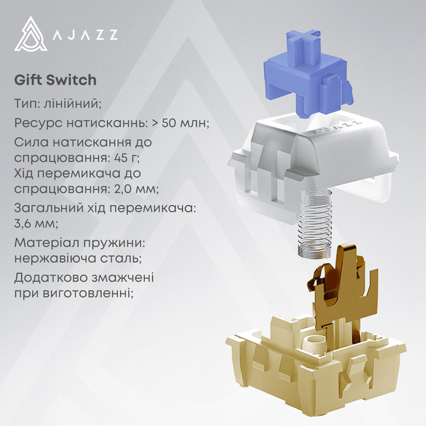 Бездротова механічна клавіатура Ajazz AK820 PRO PRO 75% Gift Switch White RGB (AK820PRO-G-PWB) (AK820PRO-G-PWB) - купити в Україні за низькою ціною в інтернет-магазині "Rincom"