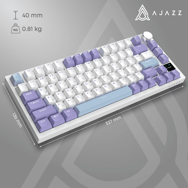 Бездротова механічна клавіатура Ajazz AK820 PRO PRO 75% Gift Switch White RGB (AK820PRO-G-PWB) (AK820PRO-G-PWB) - купити в Україні за низькою ціною в інтернет-магазині "Rincom"