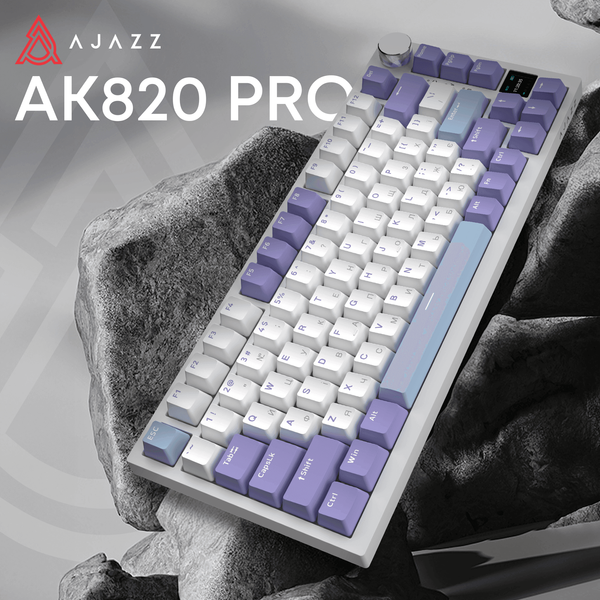 Бездротова механічна клавіатура Ajazz AK820 PRO PRO 75% Gift Switch White RGB (AK820PRO-G-PWB) (AK820PRO-G-PWB) - купити в Україні за низькою ціною в інтернет-магазині "Rincom"