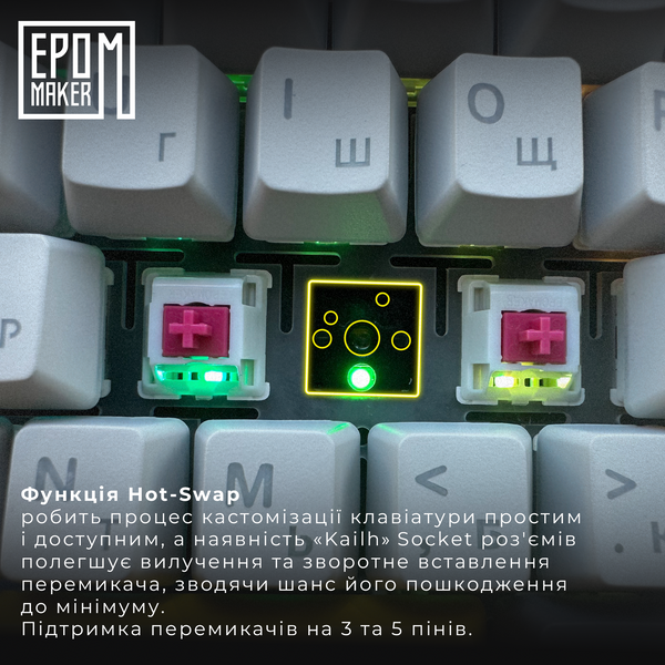 Клавіатура механічна бездротова EPOMAKER Shadow-X Mulan White (SHX-W-M) (SHX-W-M) - купити в Україні за низькою ціною в інтернет-магазині "Rincom"