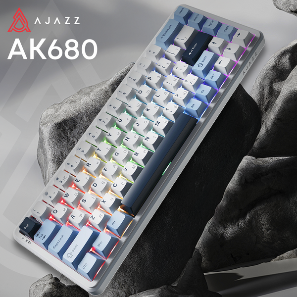 Клавіатура механічна бездротова Ajazz AK680 MAX (8+8K) Magnetic Switch RGB Wireless/BT/USB White (AK680-M-BWD-A) - купити в Україні за низькою ціною в інтернет-магазині "Rincom"