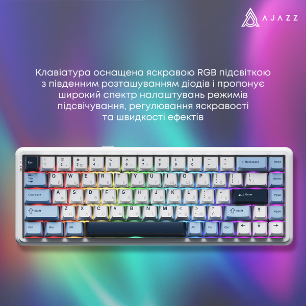 Клавіатура механічна бездротова Ajazz AK680 MAX (8+8K) Magnetic Switch RGB Wireless/BT/USB White (AK680-M-BWD-A) - купити в Україні за низькою ціною в інтернет-магазині "Rincom"