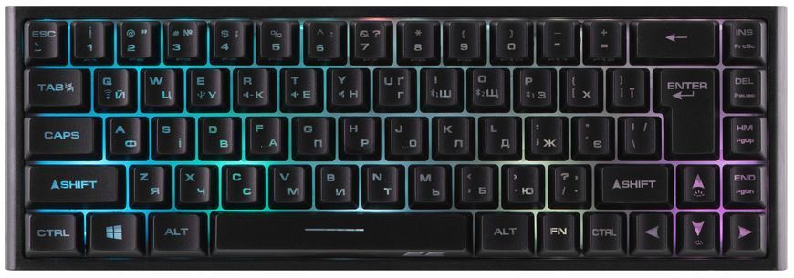 Клавіатура мембранна 2E GAMING KG360 68key, USB-A/WL, EN/UA/RU, RGB, чорний (2E-KG360UBK)  - купити в Україні за низькою ціною в інтернет-магазині "Rincom"