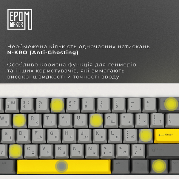 Клавіатура механічна бездротова EPOMAKER Shadow-X Wisteria Linear White (SHX-W-WL) (SHX-W-WL) - купити в Україні за низькою ціною в інтернет-магазині "Rincom"