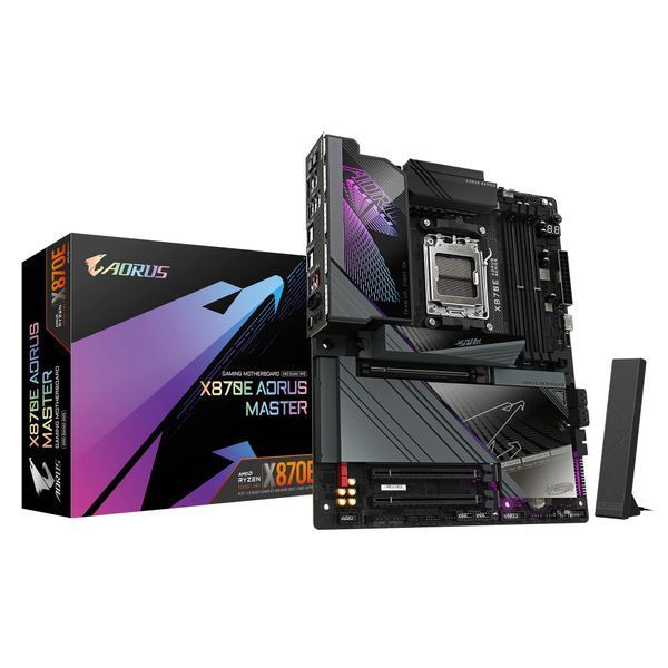 Материнська плата GIGABYTE X870E AORUS MASTER sAM5 X870 4xDDR5 M.2 HDMI Typc-C ATX (X870E_AORUS_MASTER) - купити в Україні за низькою ціною в інтернет-магазині "Rincom"