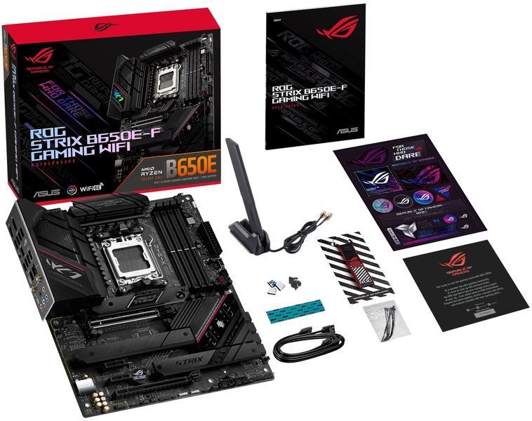 Материнcька плата ASUS ROG STRIX B650E-F GAMING WIFI sAM5 B650 4xDDR5 M.2 HDMI DP WiFi BT ATX (90MB1BQ0-M0EAY0) - купити в Україні за низькою ціною в інтернет-магазині "Rincom"