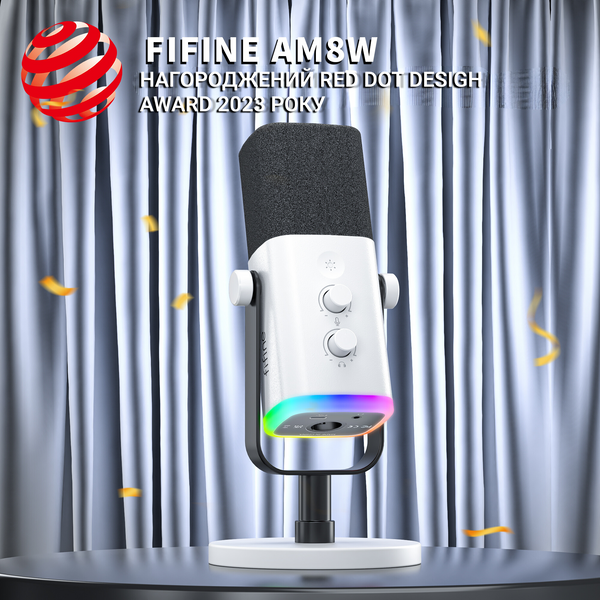 USB мікрофон Fifine AM8W (AM8W) - купити в Україні за низькою ціною в інтернет-магазині "Rincom"