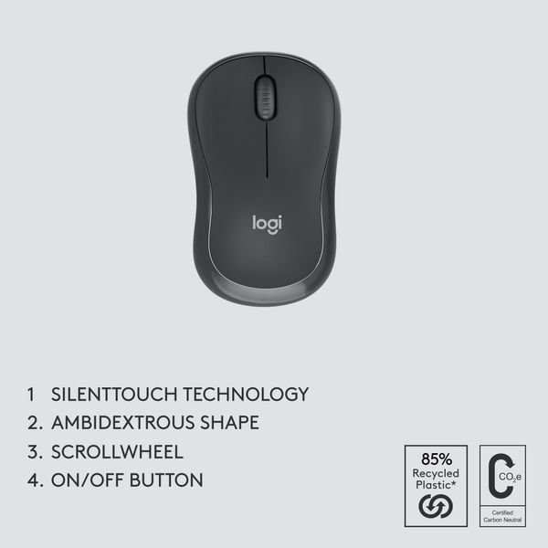 Комплект (клавіатура, мишка) бездротовий Logitech MK370 Graphite (920-012077) (920-012077) - купити в Україні за низькою ціною в інтернет-магазині "Rincom"