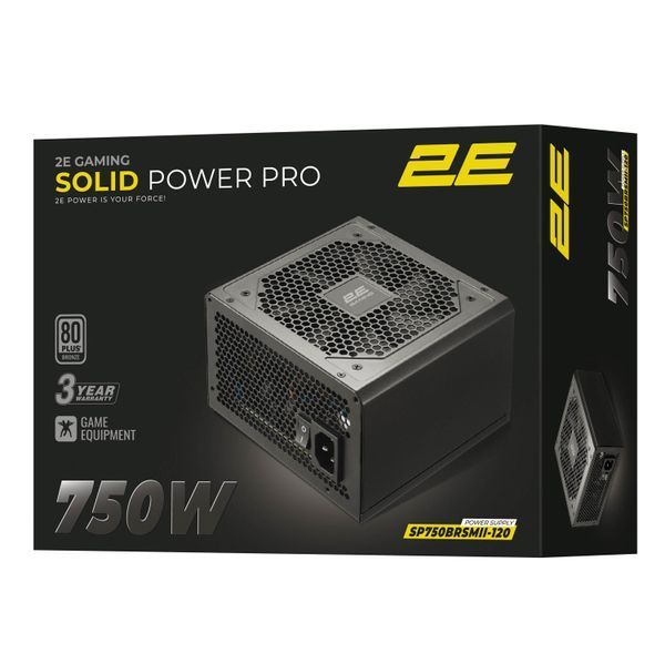 Блок живлення 2E GAMING Solid Power Pro ATX3.1 GEN5.0 (750W), >85%, 80+ Bronze, 120мм, 1xMB 24pin(20+4), 2xCPU 8pin(4+4), 3xMolex, 6xSATA, 4xPCIe 8pin(6+2), 1xPCIe GEN5 16pin, Semi Modular (2E-SP750BRSMII-120) - купити в Україні за низькою ціною в інтернет-магазині "Rincom"
