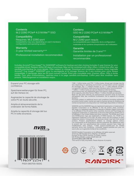 Твердотільний запам&rsquo;ятовувальний пристрій накопичувач (SSD) G4 M.2 NVME 500GB GRN SN3000 WDS500G4G0E SANDISK (WDS500G4G0E) - купити в Україні за низькою ціною в інтернет-магазині "Rincom"