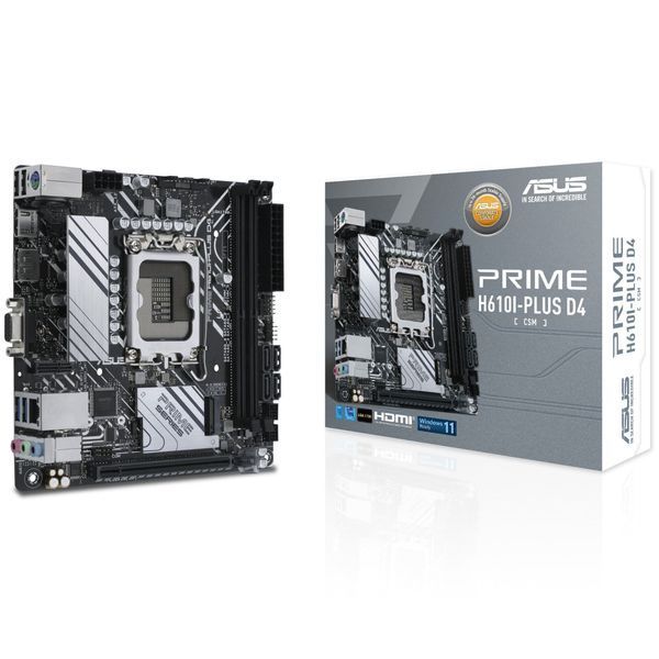 Материнcька плата ASUS PRIME H610I-PLUS D4-CSM s1700 H610 2xDDR4 M.2 HDMI D-Sub DP mITX (90MB1B20-M0EAYC) - купити в Україні за низькою ціною в інтернет-магазині "Rincom"