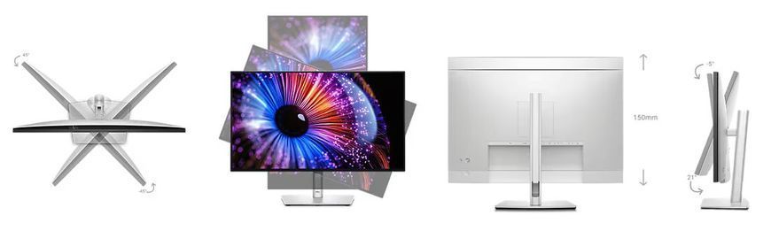 Монітор DELL 27" U2724DE HDMI, DP, USB-C, RJ-45, Audio, IPS, 2560x1440, 120Hz, sRGB 100%, Pivot (210-BKTV) - купити в Україні за низькою ціною в інтернет-магазині "Rincom"