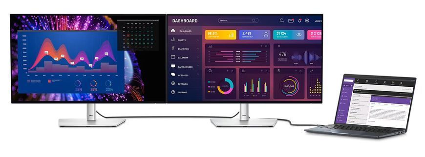 Монітор DELL 27" U2724DE HDMI, DP, USB-C, RJ-45, Audio, IPS, 2560x1440, 120Hz, sRGB 100%, Pivot (210-BKTV) - купити в Україні за низькою ціною в інтернет-магазині "Rincom"