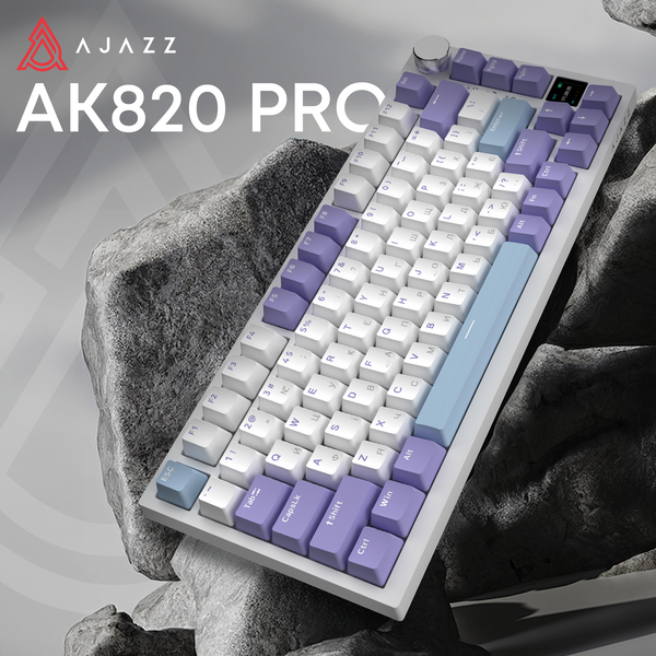 Бездротова механічна клавіатура Ajazz AK820 PRO 75% Flying Fish Switch White RGB (AK820PRO-FF-PWB) (AK820PRO-FF-PWB) - купити в Україні за низькою ціною в інтернет-магазині "Rincom"