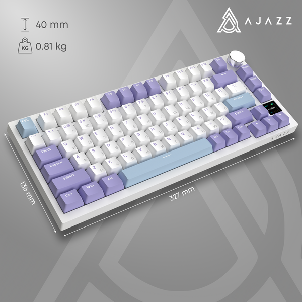 Бездротова механічна клавіатура Ajazz AK820 PRO 75% Flying Fish Switch White RGB (AK820PRO-FF-PWB) (AK820PRO-FF-PWB) - купити в Україні за низькою ціною в інтернет-магазині "Rincom"