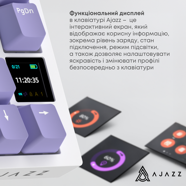 Бездротова механічна клавіатура Ajazz AK820 PRO 75% Flying Fish Switch White RGB (AK820PRO-FF-PWB) (AK820PRO-FF-PWB) - купити в Україні за низькою ціною в інтернет-магазині "Rincom"