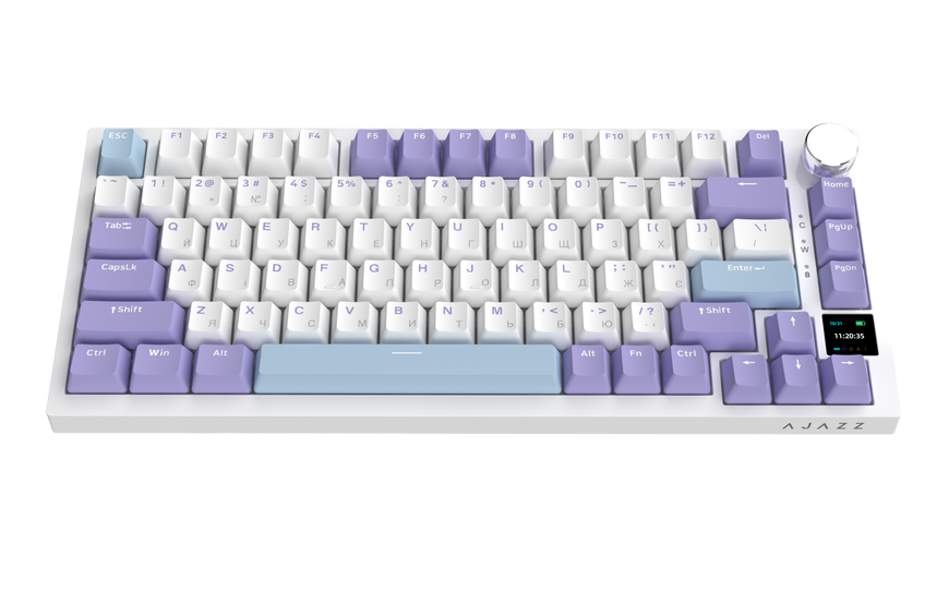 Бездротова механічна клавіатура Ajazz AK820 PRO 75% Flying Fish Switch White RGB (AK820PRO-FF-PWB) (AK820PRO-FF-PWB) - купити в Україні за низькою ціною в інтернет-магазині "Rincom"