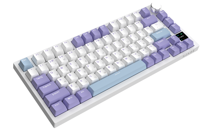 Бездротова механічна клавіатура Ajazz AK820 PRO 75% Flying Fish Switch White RGB (AK820PRO-FF-PWB) (AK820PRO-FF-PWB) - купити в Україні за низькою ціною в інтернет-магазині "Rincom"