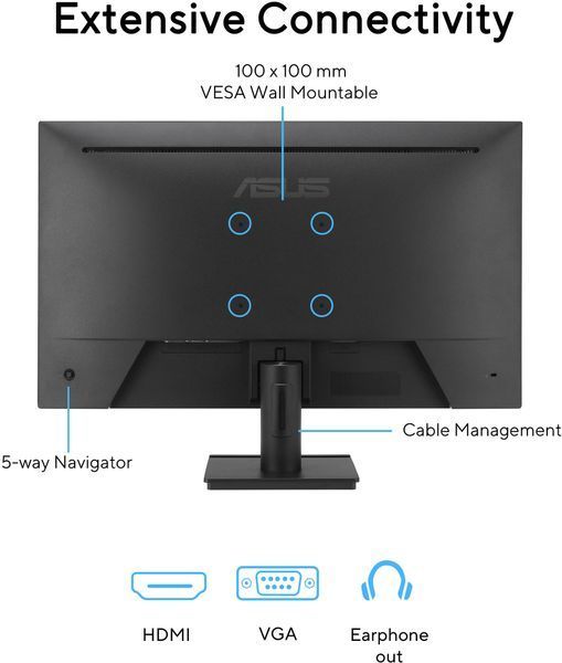 Монітор Asus 27" VA279HG D-Sub, HDMI, Audio, IPS, 120Hz, 1ms, sRGB 99%, AdaptiveSync (90LM04J1-B02371) - купити в Україні за низькою ціною в інтернет-магазині "Rincom"