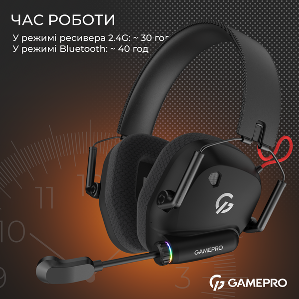 Бездротова ігрова гарнітура Gamepro Genesis Mercury Pro (HSW120B) 3-Mode (HSW120B)