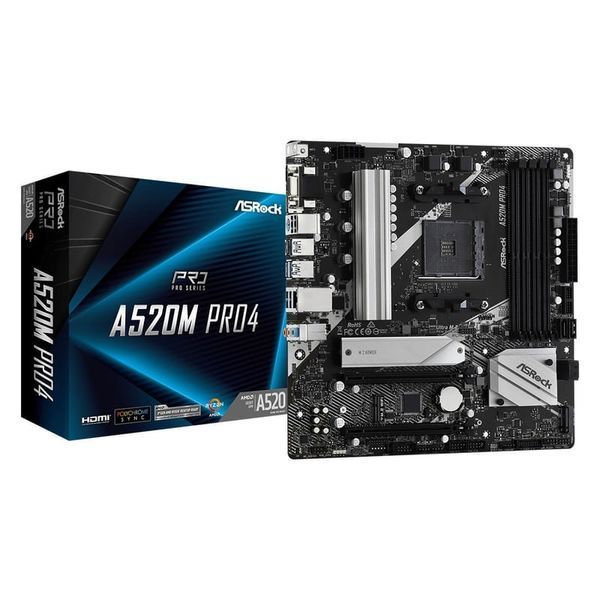 Материнська плата ASRock A520M Pro4 (sAM4, AMD A520) (ASRock A520M Pro4) - купити в Україні за низькою ціною в інтернет-магазині "Rincom"