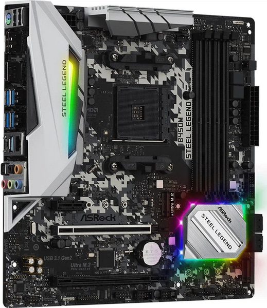 Материнська плата ASRock B450M Steel Legend (sAM4, AMD B450) (ASRock B450M Steel Legend) - купити в Україні за низькою ціною в інтернет-магазині "Rincom"