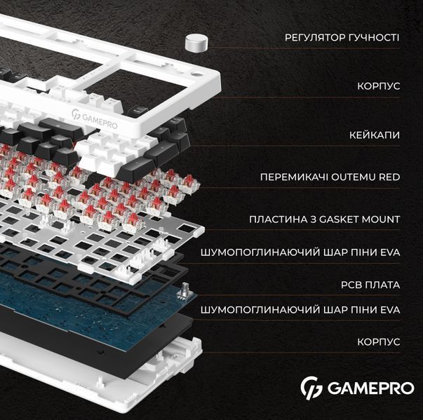 Дротова механічна клавіатура GamePro MK170B (Red) з Hot-Swap RGB Black (MK170B) - купити в Україні за низькою ціною в інтернет-магазині "Rincom"