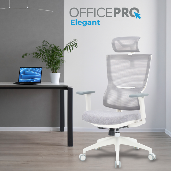 Крісло офісне OfficePro Elegant OC600-W-LG-LG (OC600-W-LG-LG)