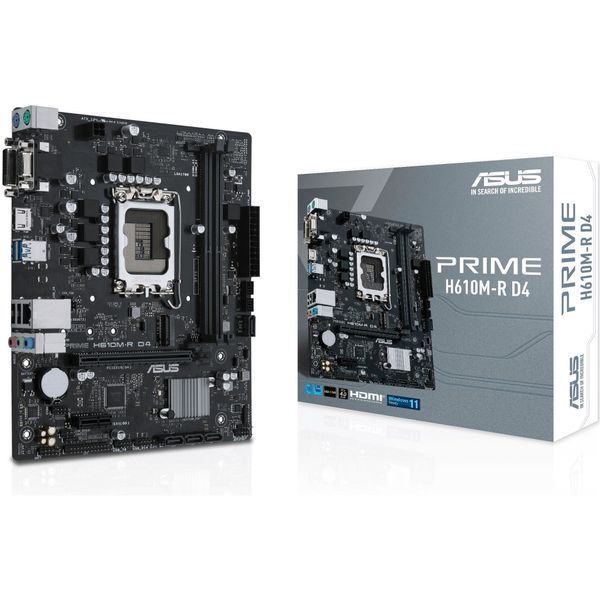 Материнcька плата ASUS PRIME H610M-R D4-SI s1700 H610 2xDDR4 M.2 HDMI D-Sub DVI mATX White BOX WITH ACCESSORY (90MB1B40-M0ECY0) - купити в Україні за низькою ціною в інтернет-магазині "Rincom"