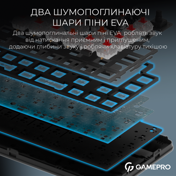 Бездротова механічна клавіатура GamePro Asgard Valhalla (MK210B Pro) 65% QLAB orange switches (MK210B Pro) - купити в Україні за низькою ціною в інтернет-магазині "Rincom"