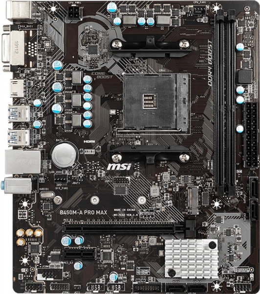 Материнська плата MSI B450M-A Pro Max (sAM4, AMD,B450) (MSI B450M-A Pro Max) - купити в Україні за низькою ціною в інтернет-магазині "Rincom"