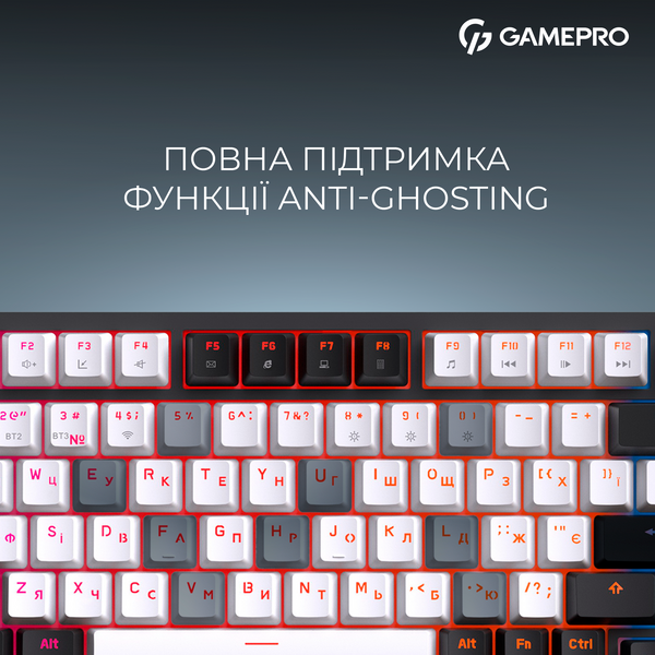 Бездротова механічна клавіатура GamePro Asgard Valhalla (MK160B Pro) 75% QLAB orange switches (MK160B Pro) - купити в Україні за низькою ціною в інтернет-магазині "Rincom"