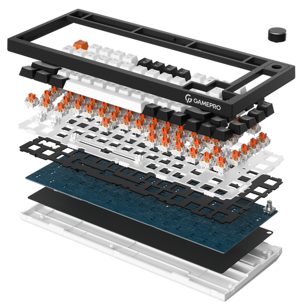 Бездротова механічна клавіатура GamePro Asgard Valhalla (MK160B Pro) 75% QLAB orange switches (MK160B Pro) - купити в Україні за низькою ціною в інтернет-магазині "Rincom"