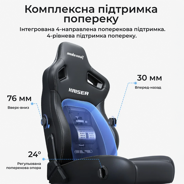 Крісло ігрове Anda Seat Kaiser 4 V2 Size XL Black Fabric (AD12YDDC-XLL-20-B-CF-03)