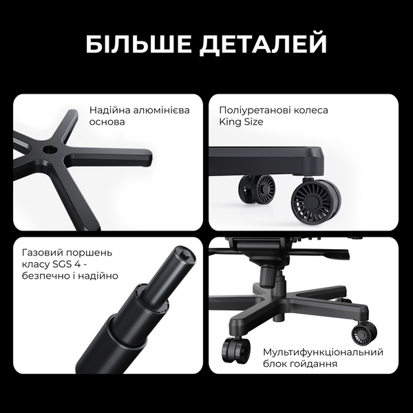 Крісло ігрове Anda Seat Kaiser 3E Black PVC Size XL (AD23YC-XL-08-B-PV/C-B01)