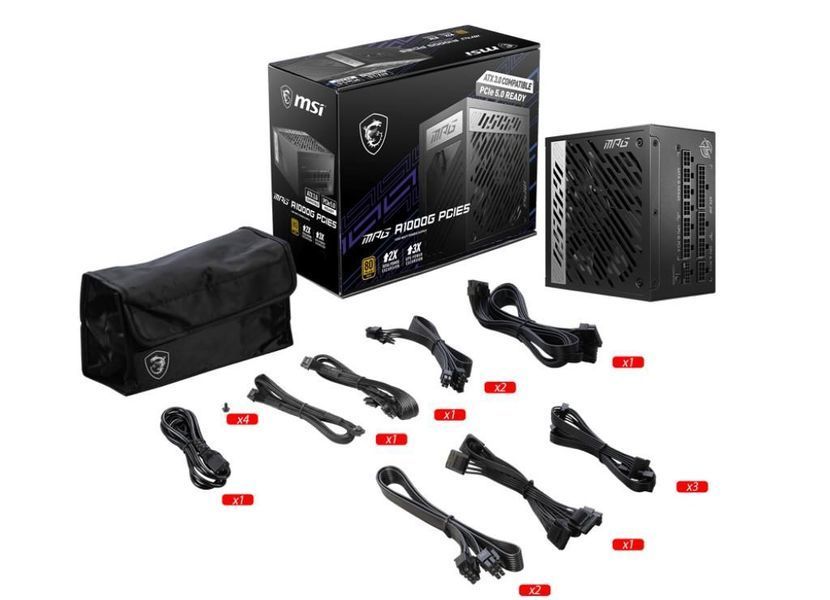 Блок живлення ATX 1000W MPG A1000G PCIE5 MSI (MPG A1000G PCIE5) - купити в Україні за низькою ціною в інтернет-магазині "Rincom"